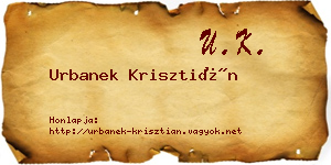 Urbanek Krisztián névjegykártya